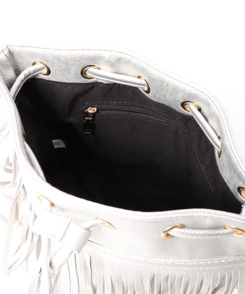 fifth（フィフス）の「フリンジ巾着ショルダーバッグ（ショルダーバッグ・レディース・ホワイト/シルバー/ブラウン・FREE）」の8枚目の写真