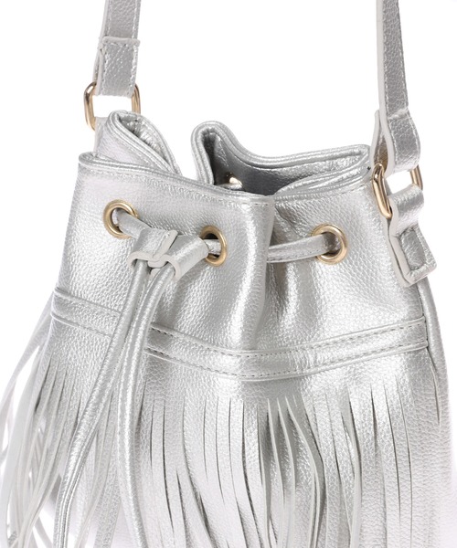 fifth（フィフス）の「フリンジ巾着ショルダーバッグ（ショルダーバッグ・レディース・ホワイト/シルバー/ブラウン・FREE）」の12枚目の写真