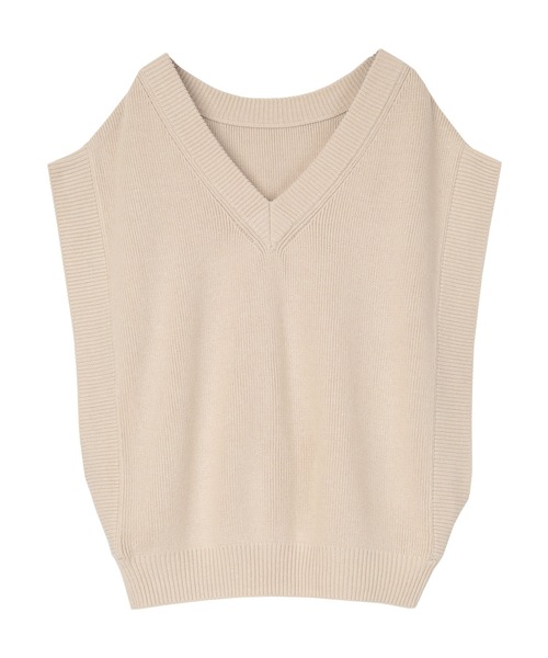 オーバーサイズVネックニットベスト（ニット/セーター）｜titivate