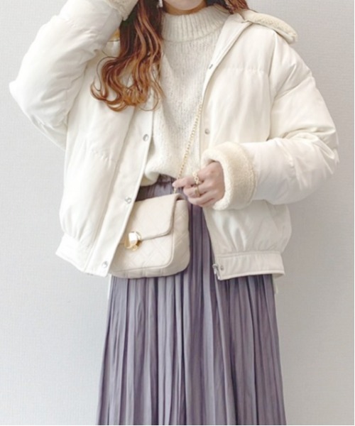 Heather（ヘザー）の「エリボアナカワタブルゾン　918712（ブルゾン・レディース・アイボリー/ブラック/ブラウン・FREE）」の2枚目の写真