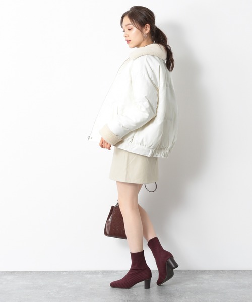 Heather（ヘザー）の「エリボアナカワタブルゾン　918712（ブルゾン・レディース・アイボリー/ブラック/ブラウン・FREE）」の4枚目の写真