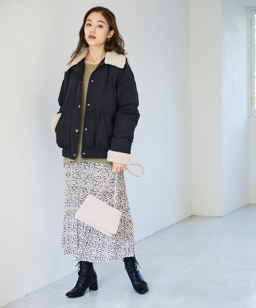 Heather（ヘザー）の「エリボアナカワタブルゾン　918712（ブルゾン・レディース・アイボリー/ブラック/ブラウン・FREE）」の15枚目の写真