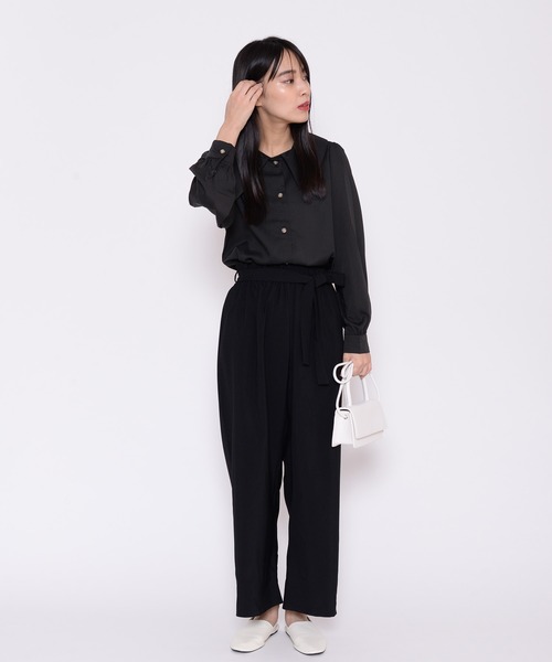 ECRIRE(エクリール)の「ギャザーリラックスパンツ(その他パンツ・レディース・ブラック/ダークブラウン・フリー)」の15枚目の写真