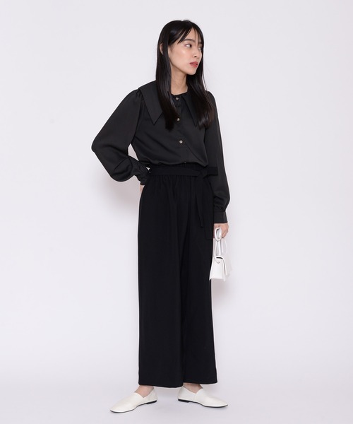 ECRIRE(エクリール)の「ギャザーリラックスパンツ(その他パンツ・レディース・ブラック/ダークブラウン・フリー)」の16枚目の写真