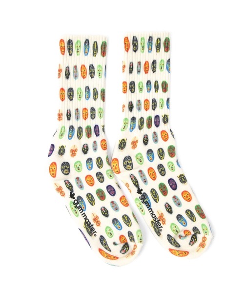 gym master(ジムマスター)の「gym master/ジムマスター ハッピーペイントクルーソックス(ソックス/靴下・メンズ・ホワイト/ブラック/その他1/アイボリー/イエロー/ロイヤルブルー・MEDIUM/LARGE)」の6枚目の写真