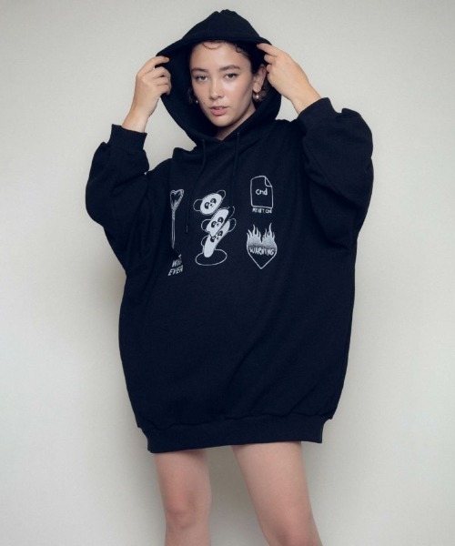 Candy Stripper（キャンディストリッパー）の「WHATEVER HOODIE（パーカー・レディース・アイボリー/ブラック/イエロー・2）」の13枚目の写真