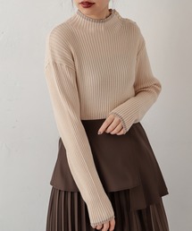 配色ラインリブニット