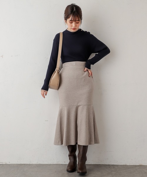 natural couture(ナチュラルクチュール)の「配色ラインリブニット(ニット/セーター・レディース・ネイビー/オレンジ/アイボリー/ラベンダー/ライトベージュ・FREE)」の19枚目の写真