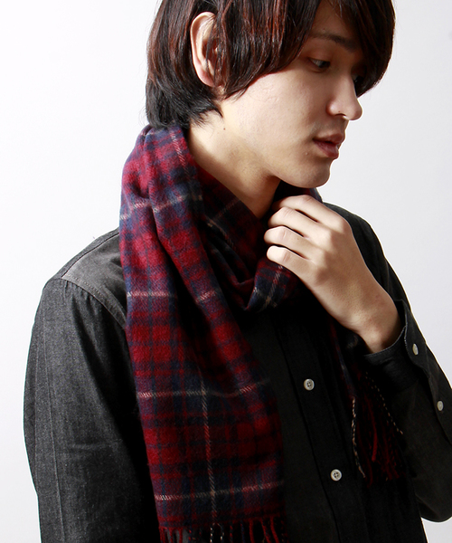 WEGO（ウィゴー）の「WEGO/チェックマフラー（マフラー・メンズ・ホワイト/ホワイト系その他/ブラック/グレー/グリーン/ブルー/ピンク/レッド/レッド系その他/ワイン・FREE）」の10枚目の写真