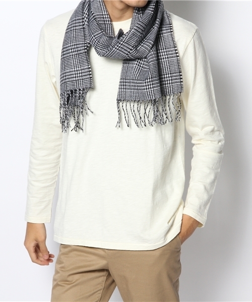 WEGO（ウィゴー）の「WEGO/チェックマフラー（マフラー・メンズ・ホワイト/ホワイト系その他/ブラック/グレー/グリーン/ブルー/ピンク/レッド/レッド系その他/ワイン・FREE）」の11枚目の写真