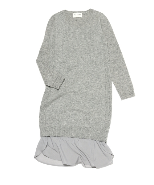 Ray BEAMS（レイビームス）の「Ray BEAMS / 裾切り替え ニットロングワンピース（ワンピース・レディース・シルバー/ネイビー・ONE SIZE）」の5枚目の写真