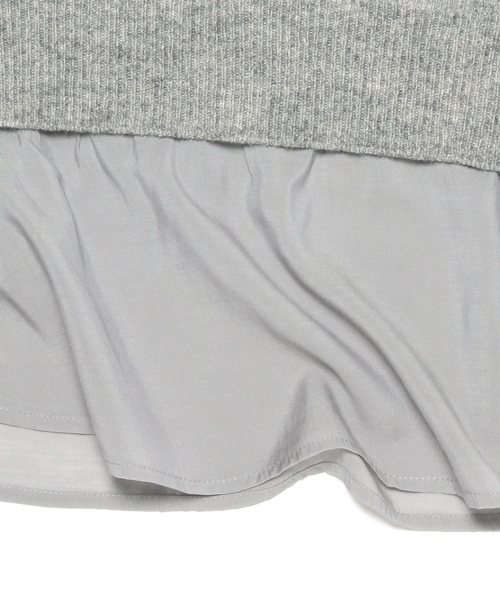 Ray BEAMS（レイビームス）の「Ray BEAMS / 裾切り替え ニットロングワンピース（ワンピース・レディース・シルバー/ネイビー・ONE SIZE）」の16枚目の写真