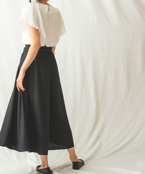 NARACAMICIE（ナラカミーチェ）の「麻調合繊2WAYリボン付きフレアパンツ（その他パンツ・レディース・ベージュ・MEDIUM）」の3枚目の写真