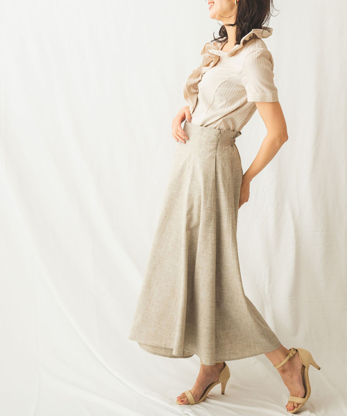 NARACAMICIE（ナラカミーチェ）の「麻調合繊2WAYリボン付きフレアパンツ（その他パンツ・レディース・ベージュ・MEDIUM）」の10枚目の写真