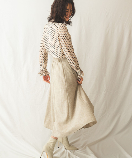 NARACAMICIE（ナラカミーチェ）の「麻調合繊2WAYリボン付きフレアパンツ（その他パンツ・レディース・ベージュ・MEDIUM）」の11枚目の写真