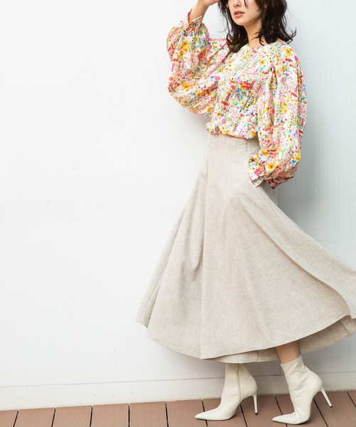 NARACAMICIE（ナラカミーチェ）の「麻調合繊2WAYリボン付きフレアパンツ（その他パンツ・レディース・ベージュ・MEDIUM）」の13枚目の写真