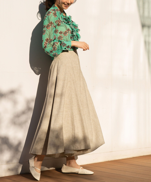 NARACAMICIE（ナラカミーチェ）の「麻調合繊2WAYリボン付きフレアパンツ（その他パンツ・レディース・ベージュ・MEDIUM）」の16枚目の写真