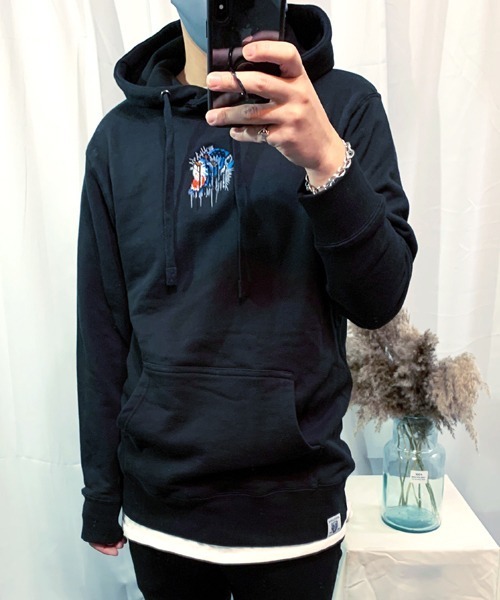 WESTBOY(ウエストボーイ)の「【NEVEREVERBAD × SHISHUMANIA】SHISHUMANIA Collaboration Hoodie NV21S04TP(パーカー・メンズ・ブルー・L/XL)」の2枚目の写真