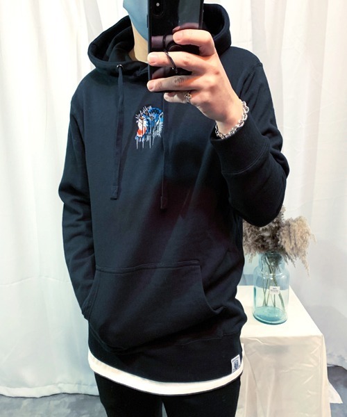 WESTBOY(ウエストボーイ)の「【NEVEREVERBAD × SHISHUMANIA】SHISHUMANIA Collaboration Hoodie NV21S04TP(パーカー・メンズ・ブルー・L/XL)」の5枚目の写真
