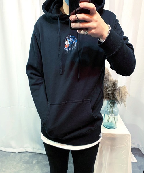 WESTBOY(ウエストボーイ)の「【NEVEREVERBAD × SHISHUMANIA】SHISHUMANIA Collaboration Hoodie NV21S04TP(パーカー・メンズ・ブルー・L/XL)」の7枚目の写真