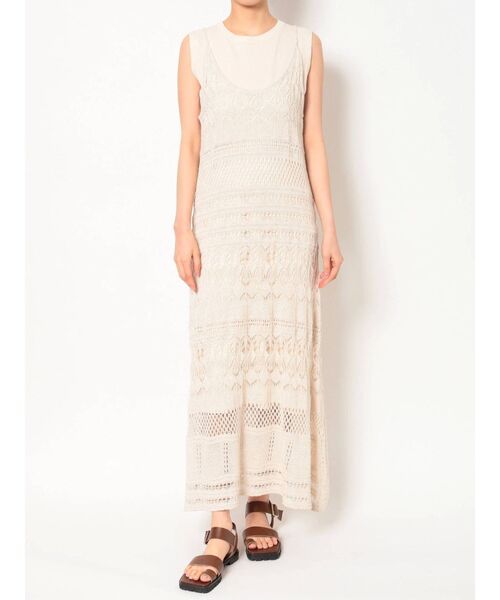 LAGUNAMOON（ラグナムーン）の「編み柄レイヤードニットワンピース（ワンピース・レディース・ブラウン/ホワイト/ブルー・SMALL/MEDIUM）」の11枚目の写真