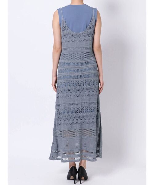 LAGUNAMOON（ラグナムーン）の「編み柄レイヤードニットワンピース（ワンピース・レディース・ブラウン/ホワイト/ブルー・SMALL/MEDIUM）」の6枚目の写真