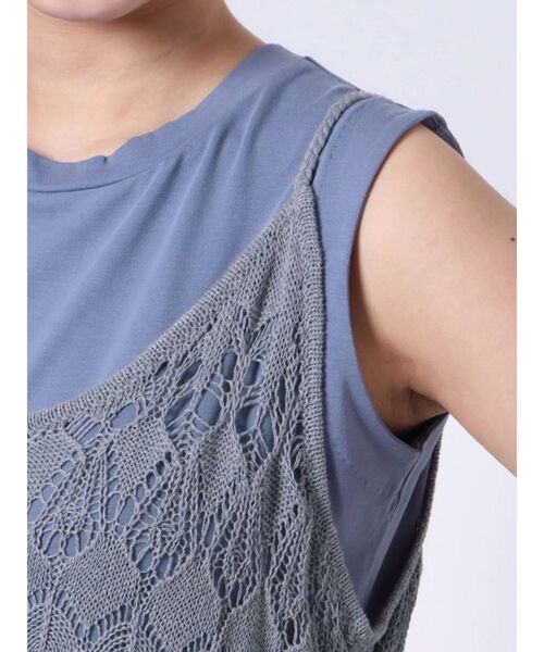 LAGUNAMOON（ラグナムーン）の「編み柄レイヤードニットワンピース（ワンピース・レディース・ブラウン/ホワイト/ブルー・SMALL/MEDIUM）」の14枚目の写真