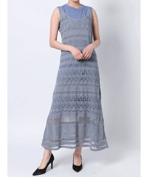 LAGUNAMOON（ラグナムーン）の「編み柄レイヤードニットワンピース（ワンピース・レディース・ブラウン/ホワイト/ブルー・SMALL/MEDIUM）」の17枚目の写真