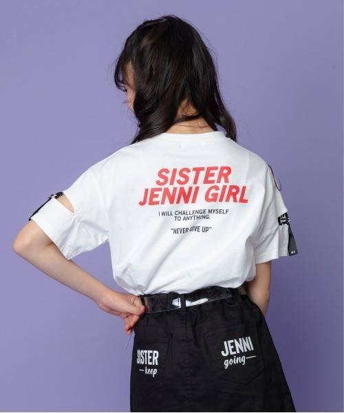 SISTER JENNI（SISTER JENNI）の「ロゴテープ切替Tシャツ（Tシャツ/カットソー・キッズ・ベージュ/オフホワイト/ブラック・130cm/140cm/150cm/160cm）」の2枚目の写真