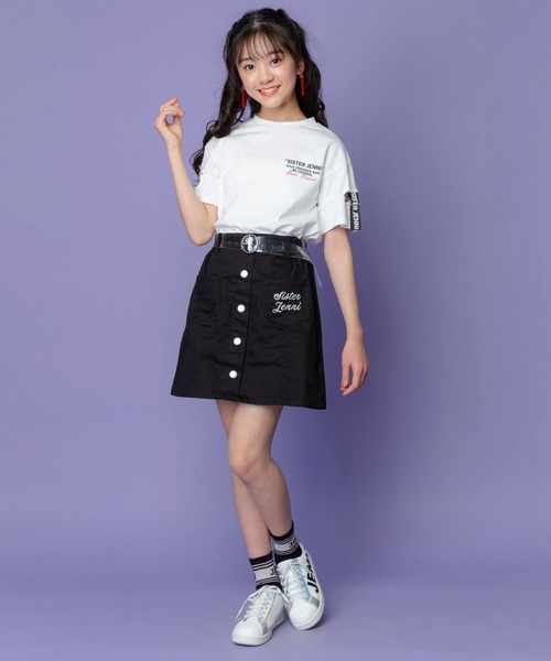 SISTER JENNI（SISTER JENNI）の「ロゴテープ切替Tシャツ（Tシャツ/カットソー・キッズ・ベージュ/オフホワイト/ブラック・130cm/140cm/150cm/160cm）」の7枚目の写真