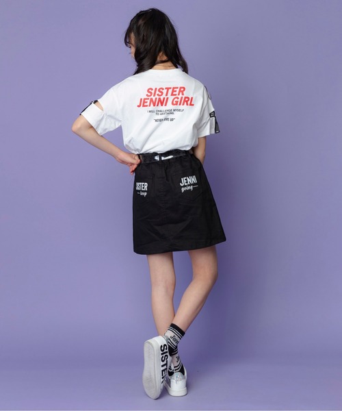 SISTER JENNI（SISTER JENNI）の「ロゴテープ切替Tシャツ（Tシャツ/カットソー・キッズ・ベージュ/オフホワイト/ブラック・130cm/140cm/150cm/160cm）」の4枚目の写真