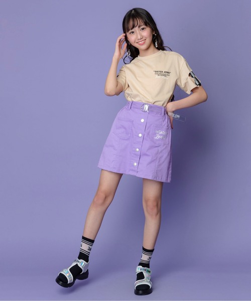 SISTER JENNI（SISTER JENNI）の「ロゴテープ切替Tシャツ（Tシャツ/カットソー・キッズ・ベージュ/オフホワイト/ブラック・130cm/140cm/150cm/160cm）」の6枚目の写真