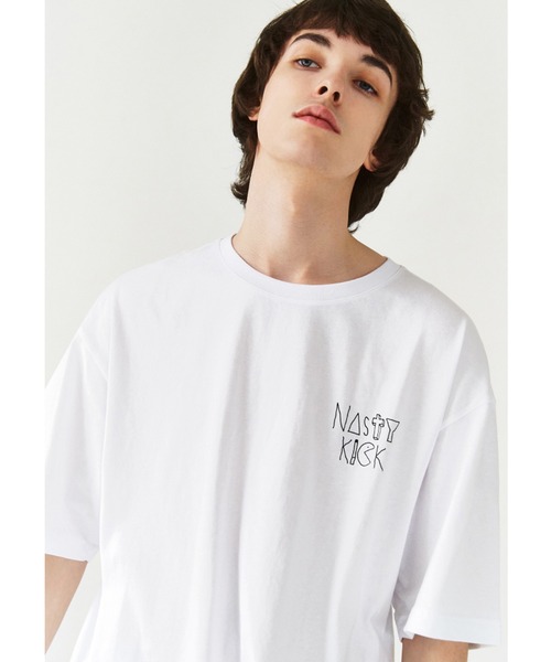 NASTY KICK（ナスティーキック）の「『NASTYKICK/NS+K/ナスティーキック』N MONSTER TEE/バックプリント 半袖Tシャツ（Tシャツ/カットソー・メンズ・ホワイト/ブラック・M/L）」の3枚目の写真