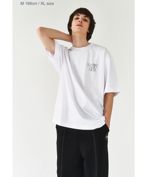 NASTY KICK（ナスティーキック）の「『NASTYKICK/NS+K/ナスティーキック』N MONSTER TEE/バックプリント 半袖Tシャツ（Tシャツ/カットソー・メンズ・ホワイト/ブラック・M/L）」の4枚目の写真