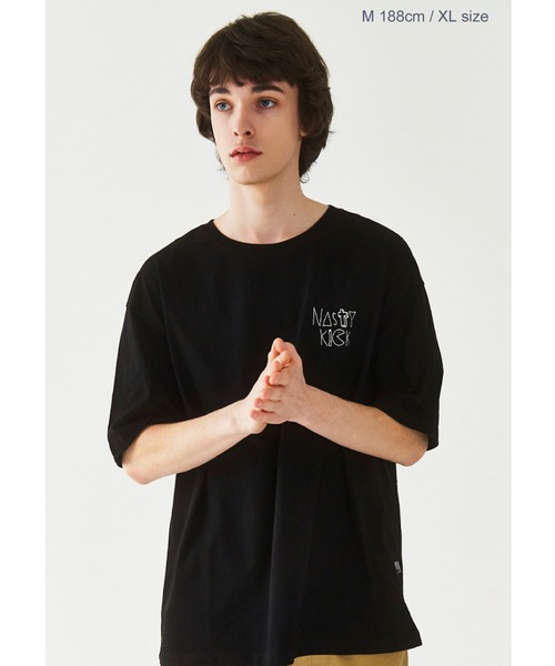 NASTY KICK（ナスティーキック）の「『NASTYKICK/NS+K/ナスティーキック』N MONSTER TEE/バックプリント 半袖Tシャツ（Tシャツ/カットソー・メンズ・ホワイト/ブラック・M/L）」の5枚目の写真
