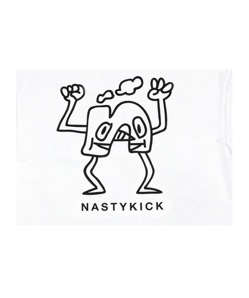 NASTY KICK（ナスティーキック）の「『NASTYKICK/NS+K/ナスティーキック』N MONSTER TEE/バックプリント 半袖Tシャツ（Tシャツ/カットソー・メンズ・ホワイト/ブラック・M/L）」の12枚目の写真