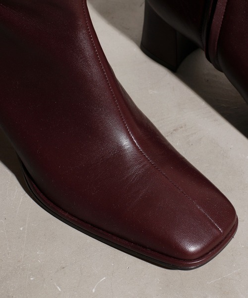 JANESMITH（ジェーンスミス）の「JANESMITH ジェーンスミス / SQUARE TOE SHORT BOOTS スクエアトゥショートレザーブーツ / 21WSHO-#912L（ブーツ・レディース・キナリ/バーガンディー/ブラック/シルバー・35.5/36/36.5/37/37.5/38）」の7枚目の写真