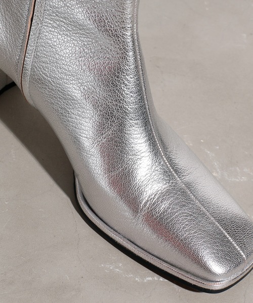 JANESMITH（ジェーンスミス）の「JANESMITH ジェーンスミス / SQUARE TOE SHORT BOOTS スクエアトゥショートレザーブーツ / 21WSHO-#912L（ブーツ・レディース・キナリ/バーガンディー/ブラック/シルバー・35.5/36/36.5/37/37.5/38）」の15枚目の写真