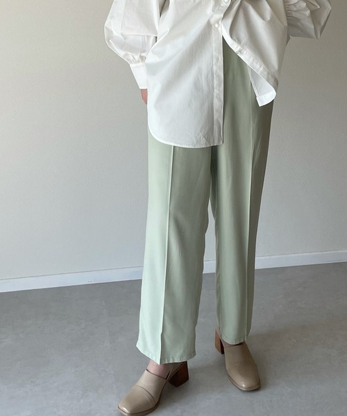 y/m by misato（イムバイミサト）の「テロトラウザーパンツ（スラックス・レディース・ブラック/グリーン/オレンジ/ベージュ・FREE）」の3枚目の写真