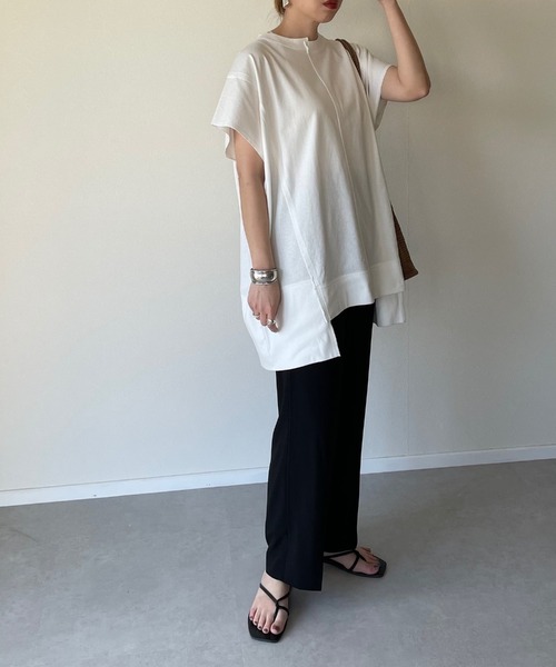 y/m by misato（イムバイミサト）の「テロトラウザーパンツ（スラックス・レディース・ブラック/グリーン/オレンジ/ベージュ・FREE）」の19枚目の写真