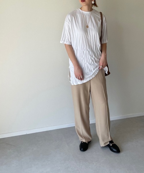 y/m by misato（イムバイミサト）の「テロトラウザーパンツ（スラックス・レディース・ブラック/グリーン/オレンジ/ベージュ・FREE）」の7枚目の写真