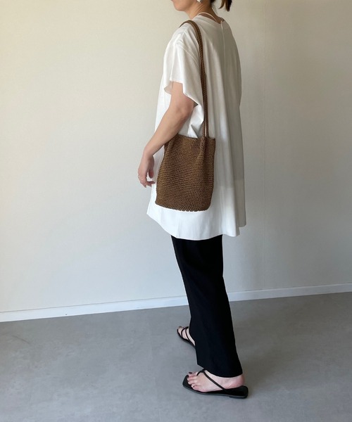 y/m by misato（イムバイミサト）の「テロトラウザーパンツ（スラックス・レディース・ブラック/グリーン/オレンジ/ベージュ・FREE）」の8枚目の写真