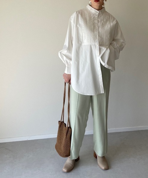 y/m by misato（イムバイミサト）の「テロトラウザーパンツ（スラックス・レディース・ブラック/グリーン/オレンジ/ベージュ・FREE）」の13枚目の写真