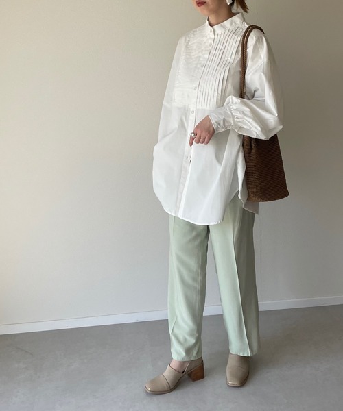 y/m by misato（イムバイミサト）の「テロトラウザーパンツ（スラックス・レディース・ブラック/グリーン/オレンジ/ベージュ・FREE）」の5枚目の写真