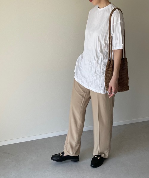 y/m by misato（イムバイミサト）の「テロトラウザーパンツ（スラックス・レディース・ブラック/グリーン/オレンジ/ベージュ・FREE）」の10枚目の写真