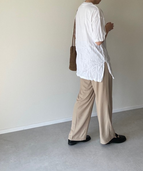 y/m by misato（イムバイミサト）の「テロトラウザーパンツ（スラックス・レディース・ブラック/グリーン/オレンジ/ベージュ・FREE）」の15枚目の写真