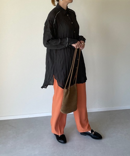 y/m by misato（イムバイミサト）の「テロトラウザーパンツ（スラックス・レディース・ブラック/グリーン/オレンジ/ベージュ・FREE）」の14枚目の写真