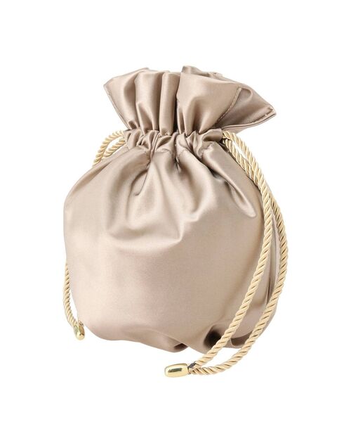 LAGUNAMOON(ラグナムーン)の「LADY巾着サテンBAG(ハンドバッグ・レディース・ゴールド・FREE)」の4枚目の写真