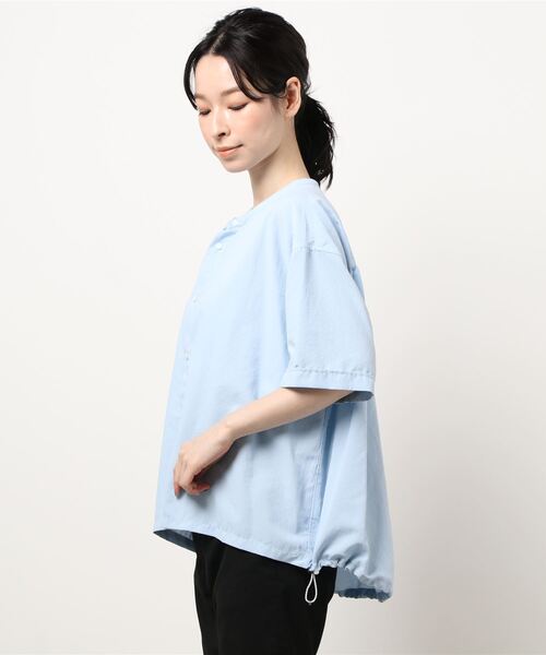 GYMPHLEX(ジムフレックス)の「◇【1906】半袖ドローコードシャツ PEB WOMEN(シャツ/ブラウス・レディース・ホワイト/ライトグレー/サックスブルー/ダークグレー・14)」の5枚目の写真