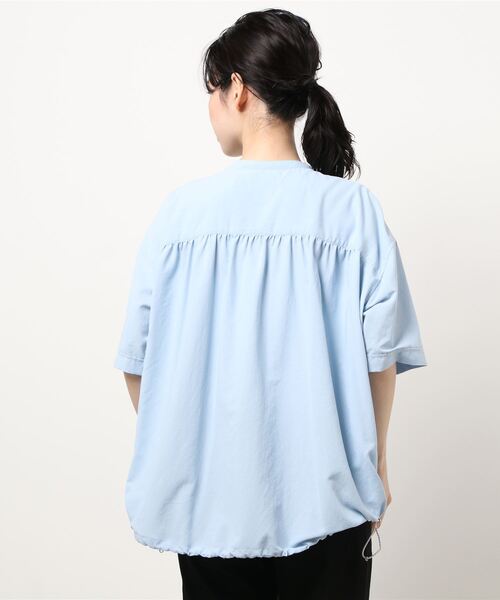 GYMPHLEX(ジムフレックス)の「◇【1906】半袖ドローコードシャツ PEB WOMEN(シャツ/ブラウス・レディース・ホワイト/ライトグレー/サックスブルー/ダークグレー・14)」の6枚目の写真